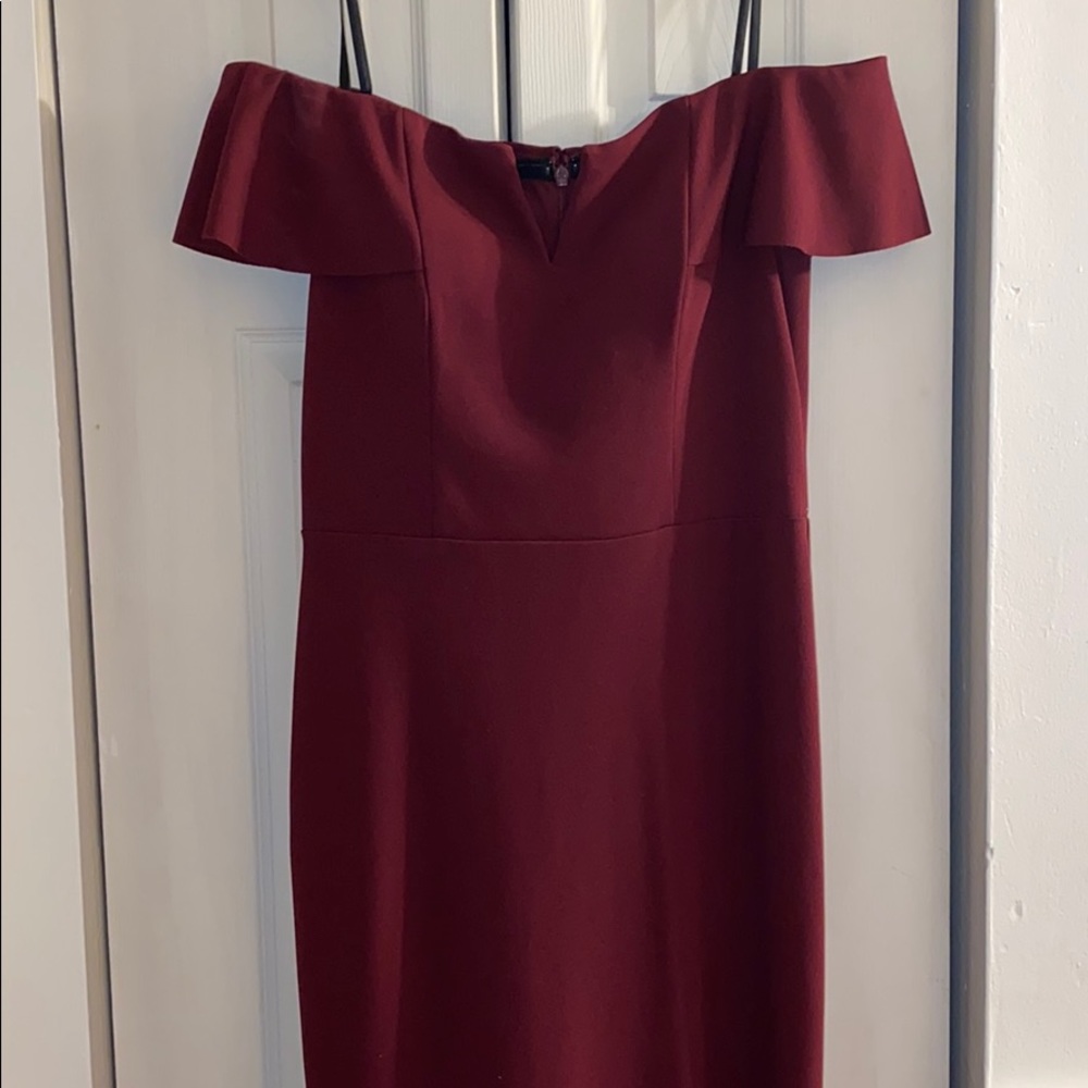 Off the shoulder evening gown